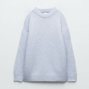 Zara Powder Blue Knit Wool Alpaca Sweater
